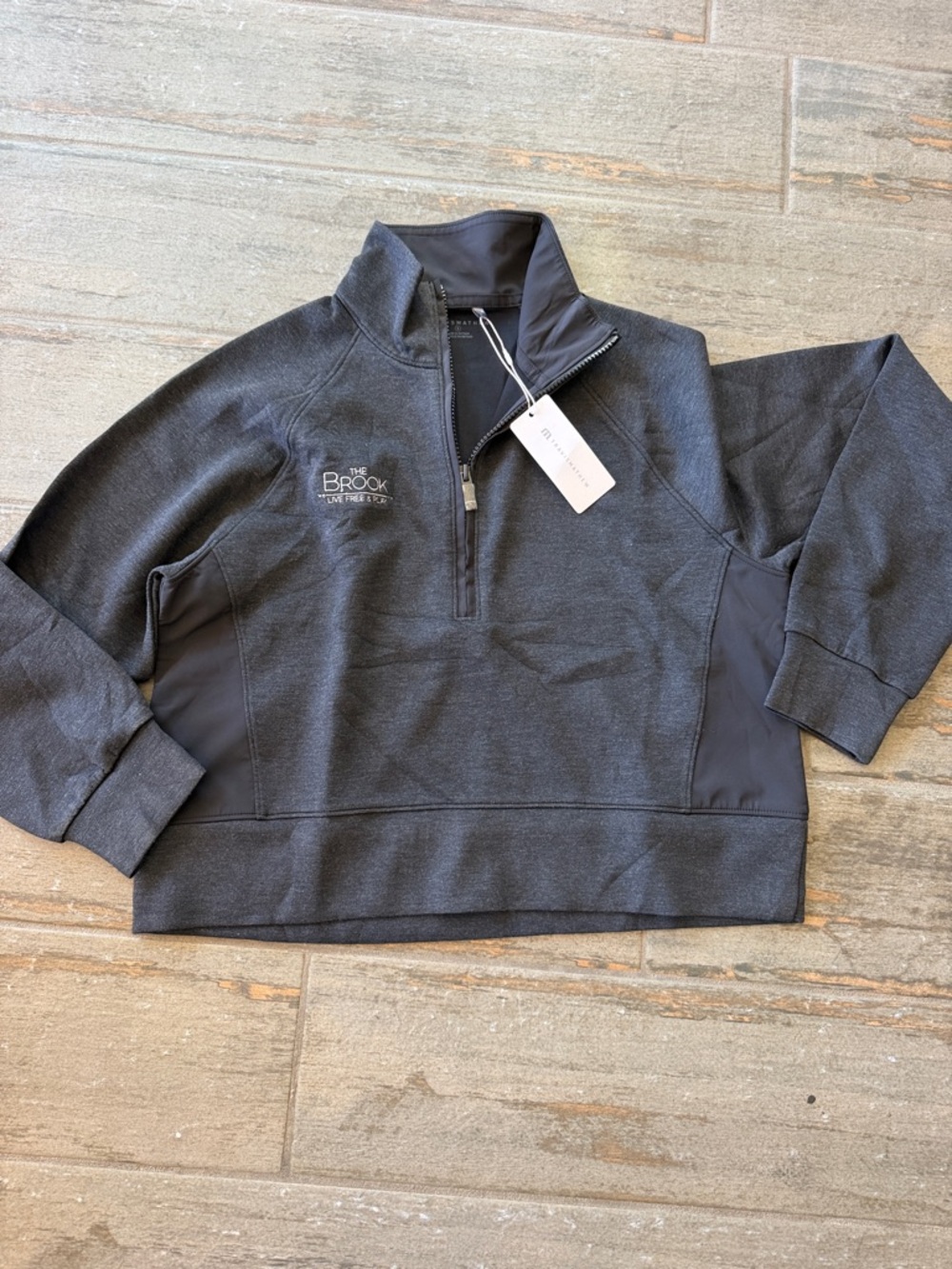 Travis Mathew Women's delightful half zip in heather black